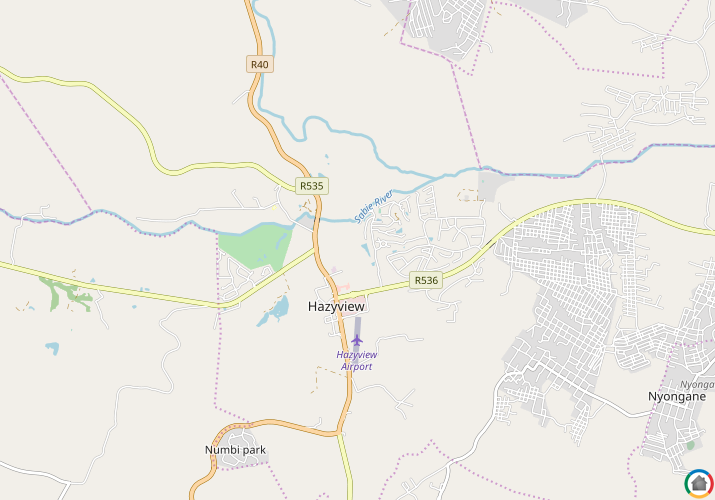 Map location of Hazyview